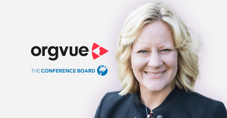 A photo of Jill Dobbe alongside the logos for Orgvue and The Conference Board